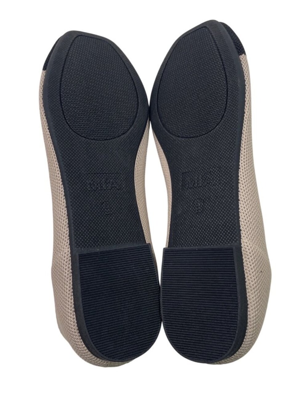 MIA Beige Knit Ballet Flats With Black Toe Cap Womens Shoes Size 9M - Picture 6 of 9